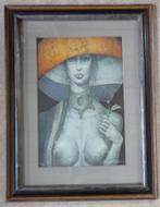 JEF VAN TUERENHOUT / KONINGIN / KLEURZEEFDRUK / 112x86cm KAD, Antiek en Kunst, Ophalen