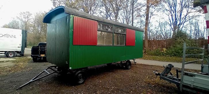 Pipowagen werfkeet werfwagen schaftkeet schaftwagen te koop, Doe-het-zelf en Bouw, Overige Doe-Het-Zelf en Bouw, Zo goed als nieuw