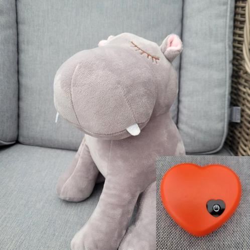 Peluche Hippo avec battement de cœur, Animaux & Accessoires, Jouets pour chiens, Neuf, Peluches, Enlèvement ou Envoi