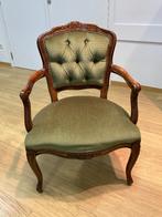 Zetel met groen fluwelen bekleding, Ophalen, Eenpersoons, Minder dan 75 cm, Zo goed als nieuw