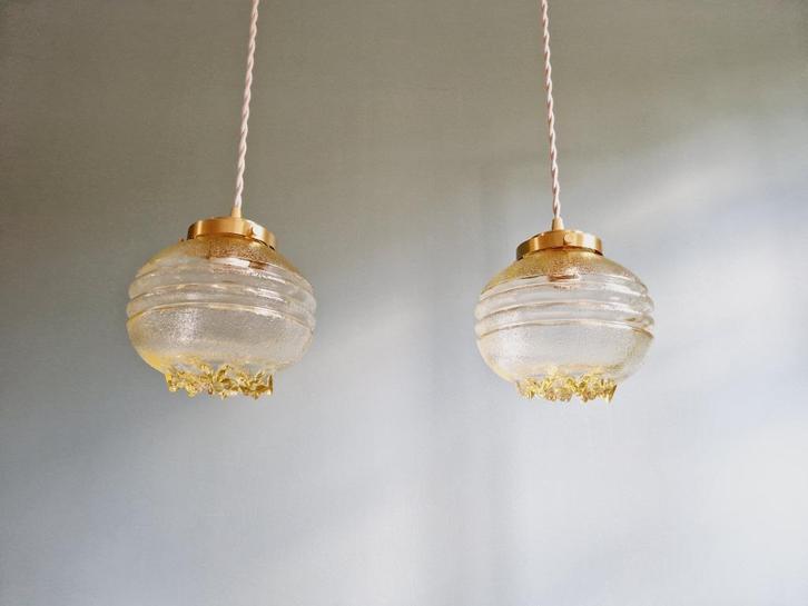 Space Age gele transparante glazen suspensie (13 beschikbaar, Antiek en Kunst, Antiek | Verlichting, Ophalen of Verzenden