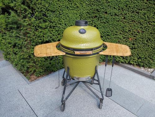 Barbecue Berghoff Green Egg, Tuin en Terras, Houtskoolbarbecues, Zo goed als nieuw, Met accessoires, Ophalen