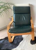 IKEA POÄNG zetel - groene lederen bekleding, Enlèvement, Utilisé