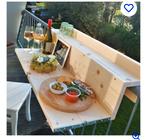 Balkontafel: 50cm/99cm, Tuin en Terras, Tuintafels, Ophalen, Zo goed als nieuw, Rechthoekig, Hout