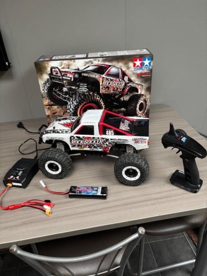 tamiya RC jeep rock socker nieuw 2 accu's, Hobby en Vrije tijd, Modelbouw | Auto's en Voertuigen, Nieuw, Truck, Tamiya, Ophalen