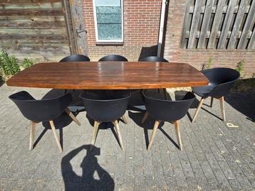 Life Tuinset aluminium kruispoot 7x kuipstoelen. Teak blad beschikbaar voor biedingen