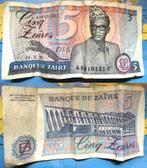 Billet de collection de 5 Zaïres, Verzenden, Overige landen, Los biljet