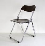 Retro seventies vouwstoel - Vintage Chromé bruine stoel, Ophalen, Huis en Inrichting