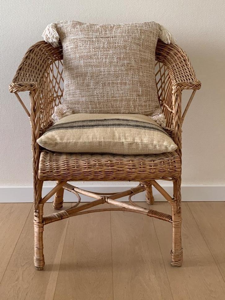 Rieten stoel, Huis en Inrichting, Stoelen, Gebruikt, Eén, Riet of Rotan, Bruin, Ophalen