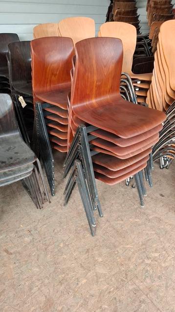 220 industriële SCHOOL vintage retro plywood horeca partij! beschikbaar voor biedingen