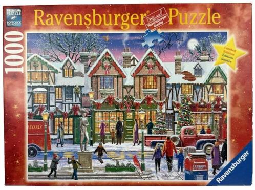 Ravensburger Puzzel 1000 st. Kerstmis op het plein compleet, Hobby en Vrije tijd, Denksport en Puzzels, Zo goed als nieuw, Verzenden