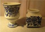 2 Mooi Delftsblauwe Porseleine Vaas en Pot, Ophalen of Verzenden