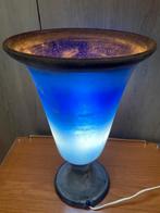 Blauwe lamp in ruw mat glas, als nieuw, Enlèvement, Neuf, Verre, Moins de 50 cm