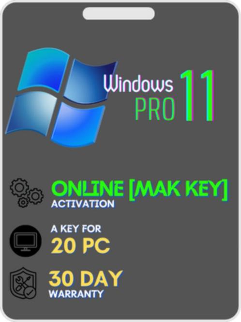 Windows 11 Professional (20PC) (MAK), Informatique & Logiciels, Systèmes d'exploitation, Neuf, Windows, Enlèvement ou Envoi