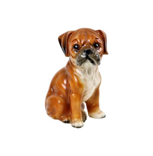 Boxer Puppy Beeld Sculptuur Hond Keramiek Figuurtje 16cm, Collections, Statues & Figurines, Utilisé, Animal, Enlèvement ou Envoi