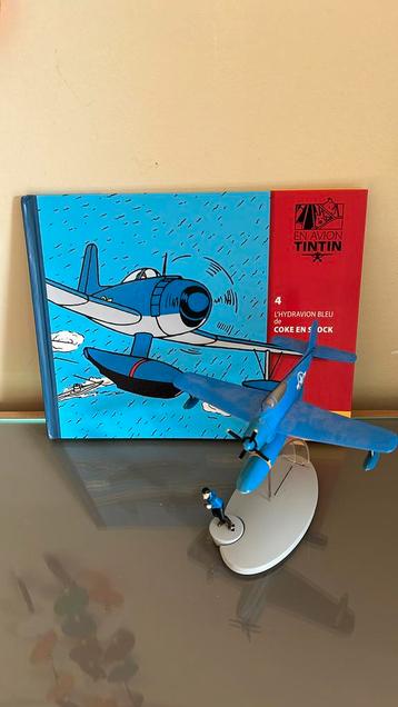 Tintin hydravion bleu coke en stock avec livret beschikbaar voor biedingen