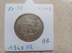 50 frank 1948 FR (zilver )Prins Karel, Postzegels en Munten, Zilver, Ophalen of Verzenden, Losse munt, Zilver