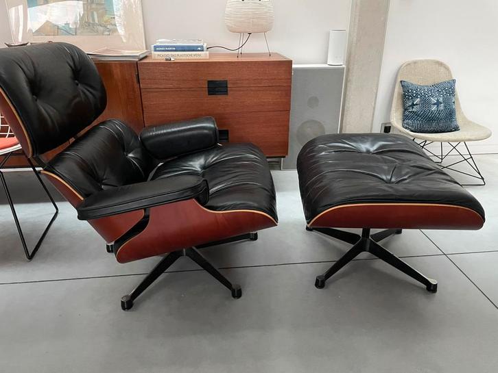 Originele Eames Lounge Chair + Ottoman, Huis en Inrichting, Fauteuils, Gebruikt, Ophalen