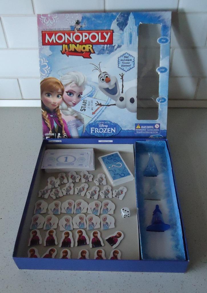 Monopoly Junior " Frozen" Van Walt Disney (Hasbro) in prima, Hobby en Vrije tijd, Gezelschapsspellen | Bordspellen, Zo goed als nieuw