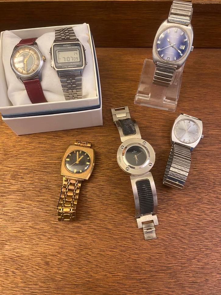 6 Vintage heren Polshorloges - Diverse Merken & Stijlen, Handtassen en Accessoires, Horloges | Heren, Zo goed als nieuw, Citizen