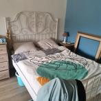 Bed + matras, Huis en Inrichting, Slaapkamer | Bedden, Gebruikt, 140 cm, Metaal, Wit