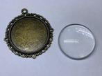 21 sets Cabochon hanger met glaasje oudgoud kleur, Ophalen of Verzenden, Nieuw, Hanger