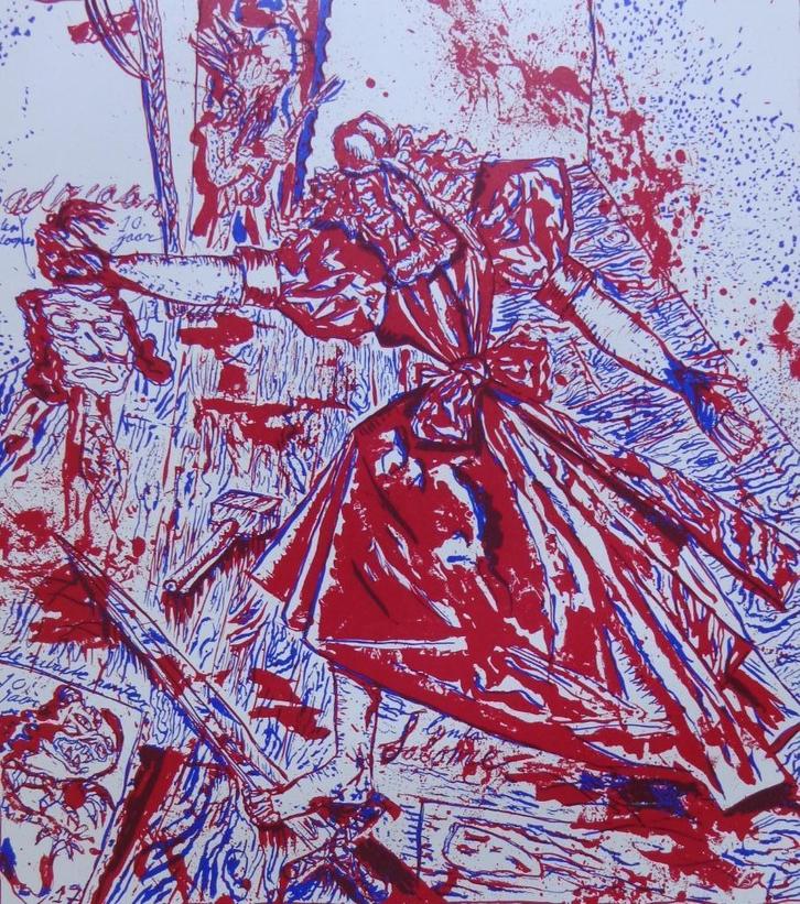 YSBRANT / DE ZWARTE PANTER / KLEURZEEFDRUK / 63x44cm / SIG, Antiek en Kunst, Kunst | Litho's en Zeefdrukken, Ophalen of Verzenden