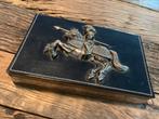 Vintage juwelenkistje met ridder te paard Houten kistje, Ophalen of Verzenden