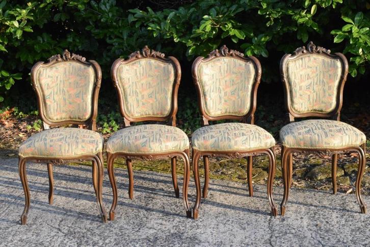 4 stoelen stijl Louis XV, Antiek en Kunst, Antiek | Meubels | Stoelen en Sofa's, Ophalen of Verzenden