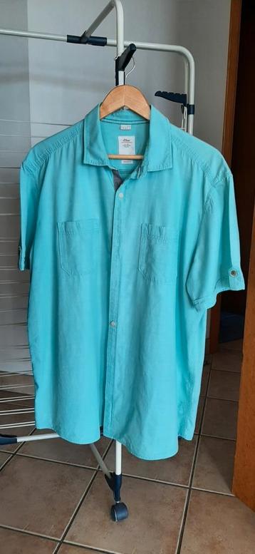 chemise "s'Oliver" turquoise à manches courtes . Taille XXL 