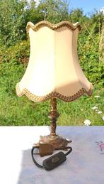 lampe de table en metal doré et abat jour beige h 34 cm, Enlèvement ou Envoi, Utilisé, Métal, Moins de 50 cm