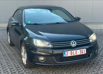 ✅Volkswagen eos 2.0tdi euro5 gekeurd voor verkoop, Auto's, Volkswagen, Voorwielaandrijving, Zwart, 4 cilinders, Cabriolet