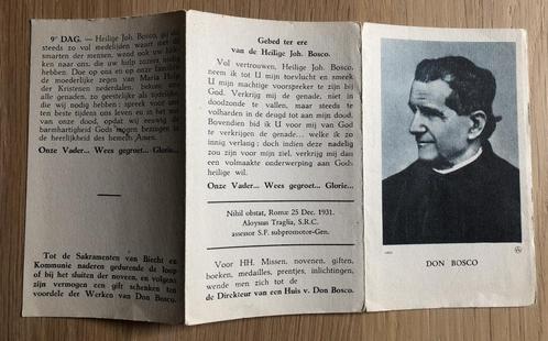 Uitvouwbaar 3-delig noveenprentje Don Bosco, Collections, Images pieuses & Faire-part, Image pieuse, Enlèvement ou Envoi