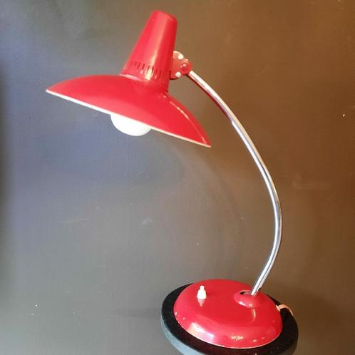 ✔ Grande Lampe en Métal Vintage 70' Rouge, Antiquités & Art, Antiquités | Éclairage, Enlèvement ou Envoi