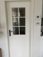 Geschilderde binnendeur in mdf met glas, Doe-het-zelf en Bouw, Ophalen, Zo goed als nieuw, Glas, Binnendeur