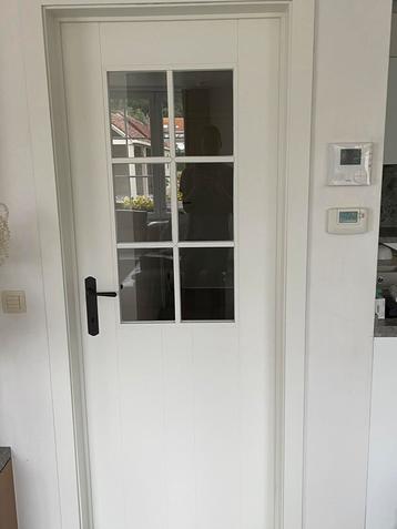 Porte intérieure en MDF peint avec verre, Bricolage & Construction, Enlèvement, Comme neuf, Verre, Porte intérieure