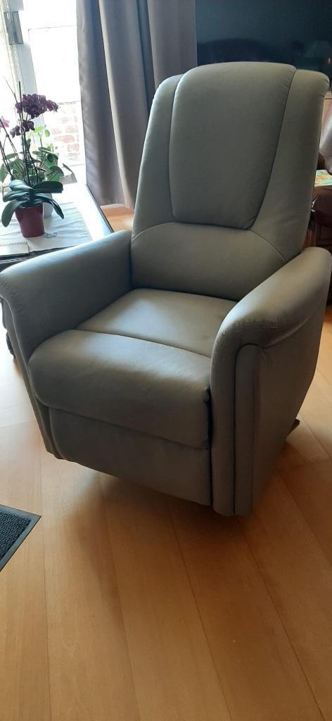 Elektrische relax zetel, Huis en Inrichting, Fauteuils, Gebruikt, Leer, Ophalen