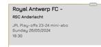 1 billet RAFC.. Tribune de luxe grise Anderlecht 1, Tickets & Billets, Sport | Football