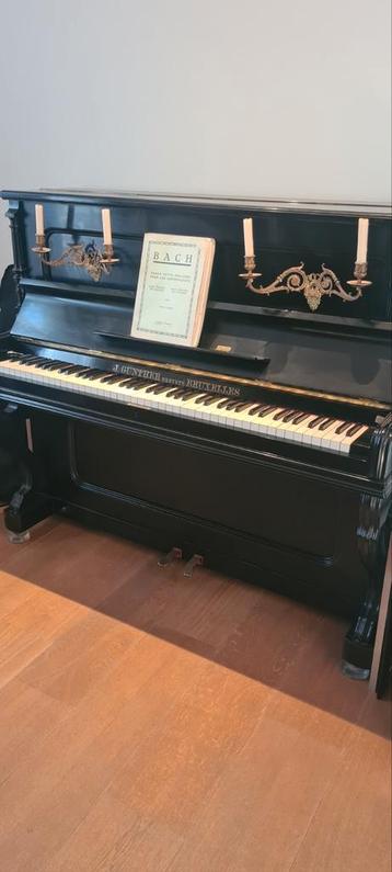 Mooie antieken buffetpiano J. Ghunter in topstaat, Muziek en Instrumenten, Ophalen, Zo goed als nieuw, Piano