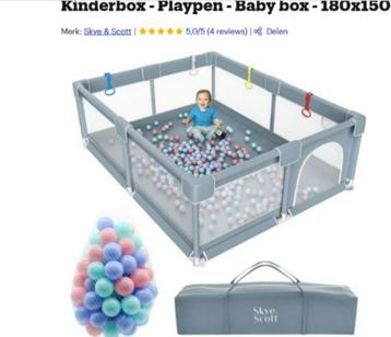 Kinder Grondbox - Box met Ocean Balls - Kruipbox 180x150cm beschikbaar voor biedingen