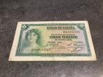 Spanje 5 Peseta’s 1935, Postzegels en Munten, Bankbiljetten | Europa | Niet-Eurobiljetten, Ophalen of Verzenden