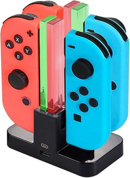 4-in-1 oplader voor Joy Con | Laadstation | GRATIS LEVERING, Games en Spelcomputers, Games | Nintendo Switch, Nieuw, Verzenden