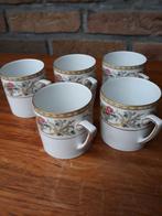5 tasses à moka avec sous-tasses anciennes, Collections, Comme neuf, Enlèvement ou Envoi, Porcelaine