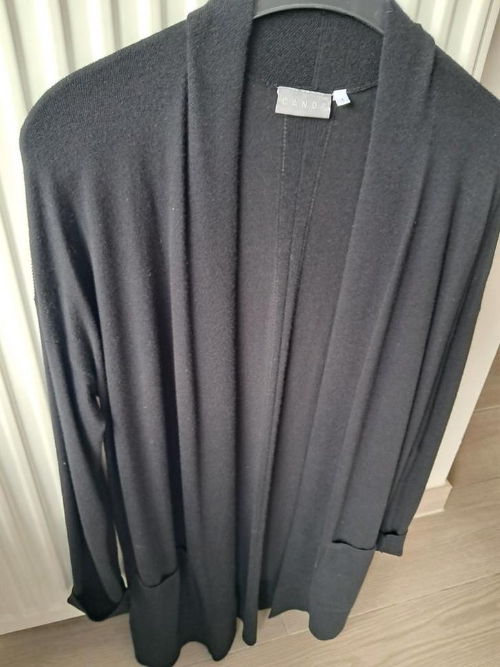 Lange zwarte gilet Canda S, Kleding | Dames, Truien en Vesten, Zo goed als nieuw, Ophalen