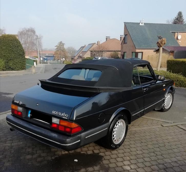 Saab 900 turbo 16, Auto's, Oldtimers, Particulier, Saab, Cabriolet, Zwart, Beige, Leder, Ophalen