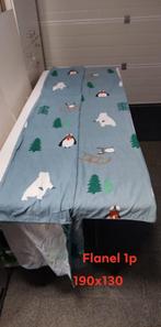 Dekbed overtrek in Flanel met sloop 1 pers, Huis en Inrichting, Ophalen of Verzenden, Zo goed als nieuw, Eenpersoons, Dekbedovertrek