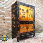 Meuble laqué chinois vintage/meuble TV oriental (doré/noir), Antiquités & Art, Antiquités | Meubles | Armoires, Enlèvement ou Envoi