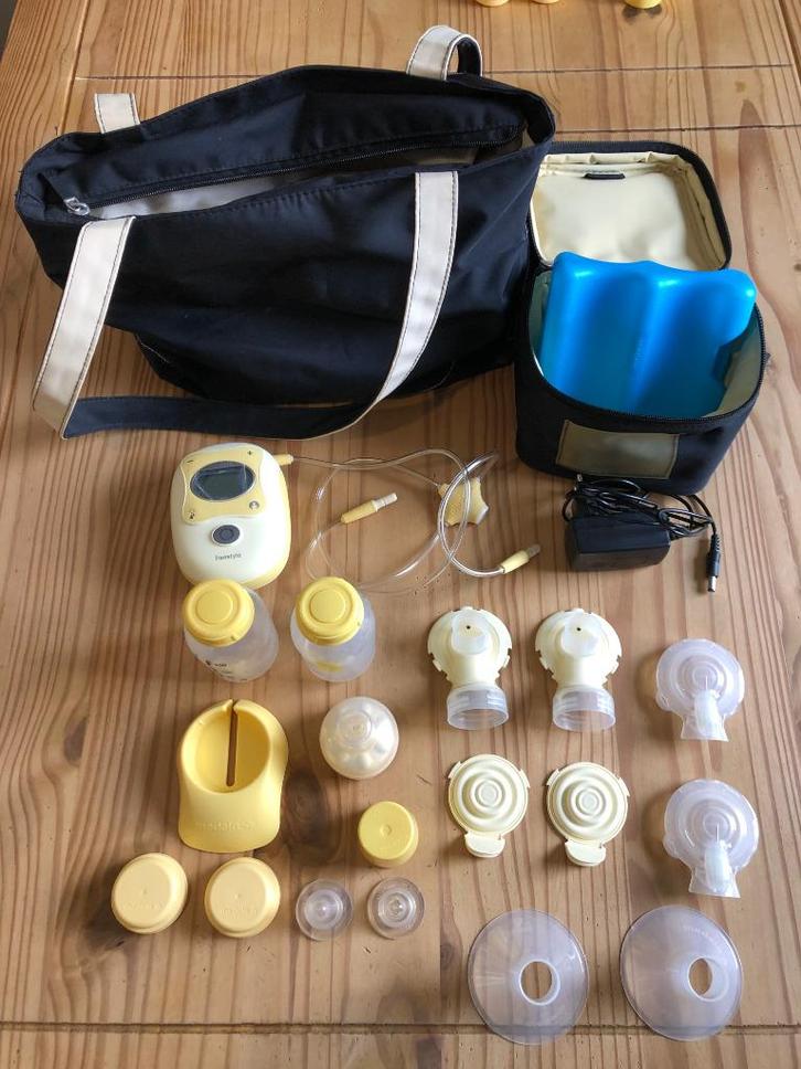 Medela Dubbele elektrische borstkolf Freestyle + accesoires, Kinderen en Baby's, Babyvoeding en Toebehoren, Zo goed als nieuw