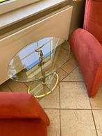 Tafeltje glas, Gebruikt, Glas, Ovaal, Ophalen