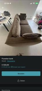 3,5 zit + love seat Fluwelen bank, Huis en Inrichting, Zetels | Zetels, Ophalen, Gebruikt, Driepersoons, Rechte bank